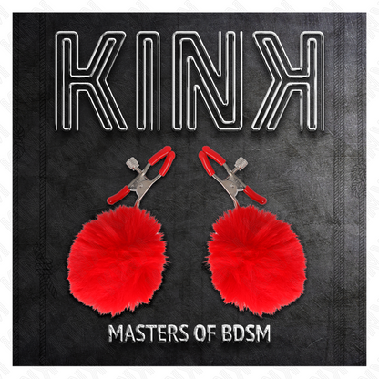 KINK - TEPELKLEM MET KUNSTBONTEN BAL ROOD 6 CM