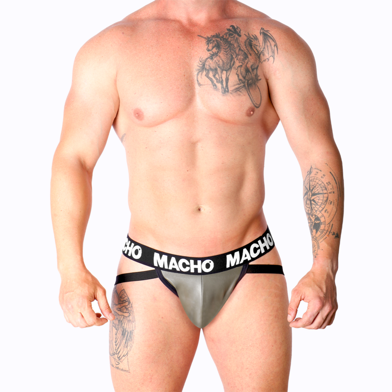 MACHO - MX27GR LEDEREN JOCK GRIJS BEIGE XL