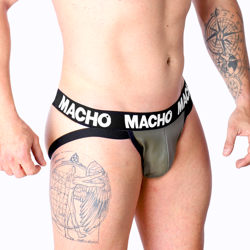 MACHO - MX27GR LEDEREN JOCK GRIJS BEIGE XL
