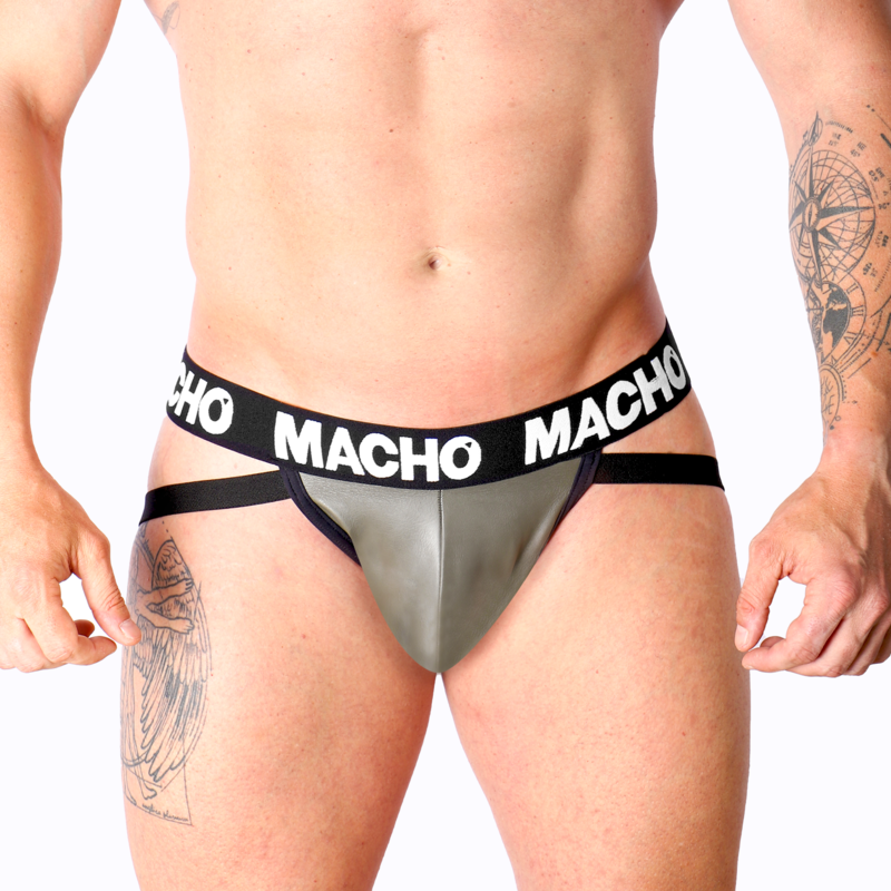 MACHO - MX27GR LEDEREN JOCK GRIJS BEIGE XL