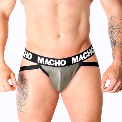 MACHO - MX27GR LEDEREN JOCK GRIJS BEIGE XL