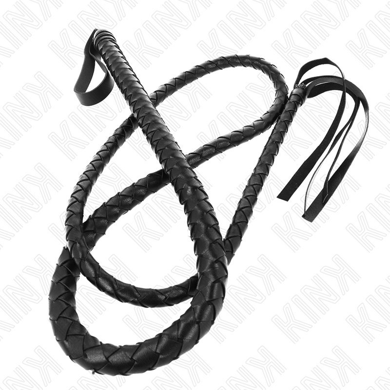 KINK - Lange zwarte slangenzweep 210 cm