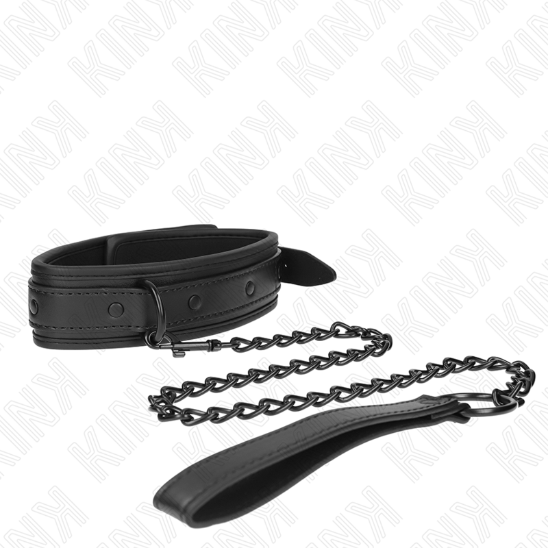 KINK - Neopreen bondagehalsband model 2 met riem 78 CM, verstelbaar, 37.5 X 49.5 CM