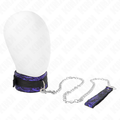 KINK - KORTE FLUWELEN KANTEN HALSKETTING MET RIEM, 105 CM, MET NYLONRAND, 44 X 5.5 CM