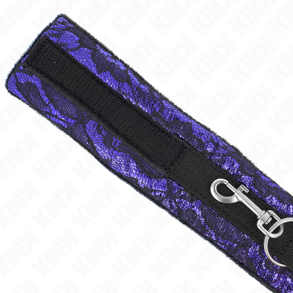 KINK - KORTE FLUWELEN KANTEN HALSKETTING MET RIEM, 105 CM, MET NYLONRAND, 44 X 5.5 CM