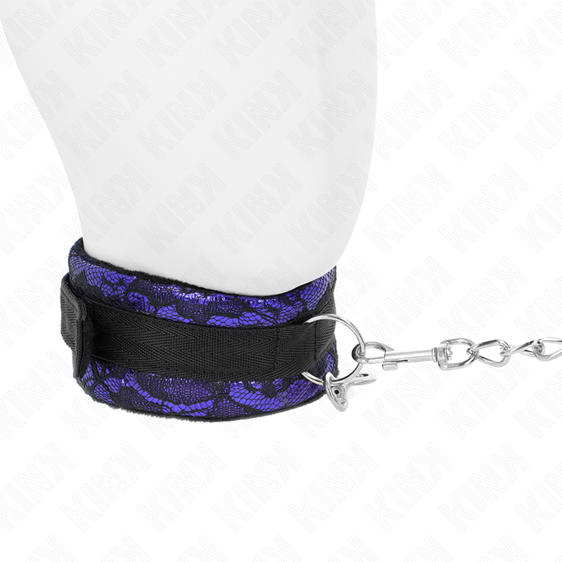 KINK - KORTE FLUWELEN KANTEN HALSKETTING MET RIEM, 105 CM, MET NYLONRAND, 44 X 5.5 CM