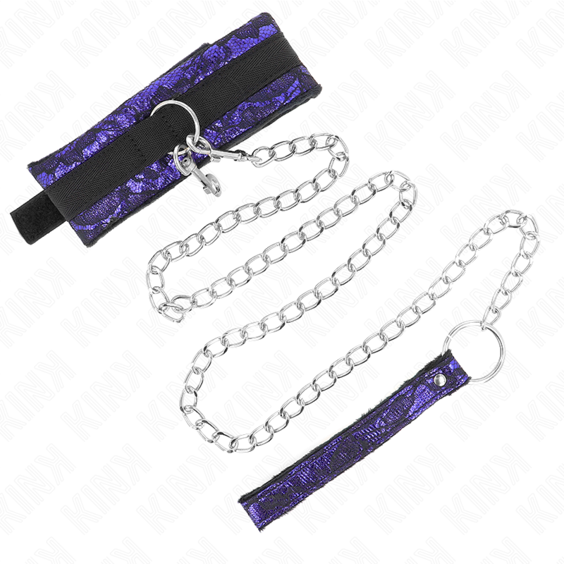 KINK - KORTE FLUWELEN KANTEN HALSKETTING MET RIEM, 105 CM, MET NYLONRAND, 44 X 5.5 CM