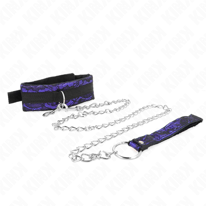 KINK - KORTE FLUWELEN KANTEN HALSKETTING MET RIEM, 105 CM, MET NYLONRAND, 44 X 5.5 CM