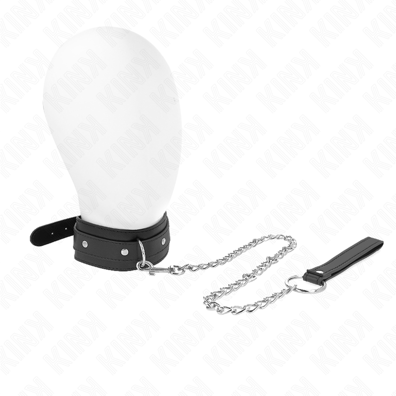 KINK - Halsband met riem 65 cm, 1 ring, verstelbaar 38-49 cm x 5 cm