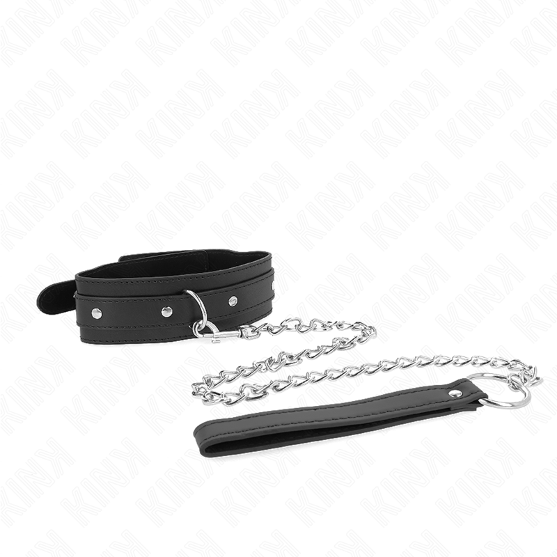 KINK - Halsband met riem 65 cm, 1 ring, verstelbaar 38-49 cm x 5 cm