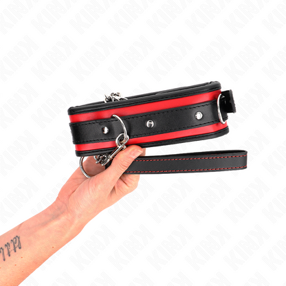 KINK - Zware halsband met riem 65 CM, model 2, verstelbaar 36.5-50 CM