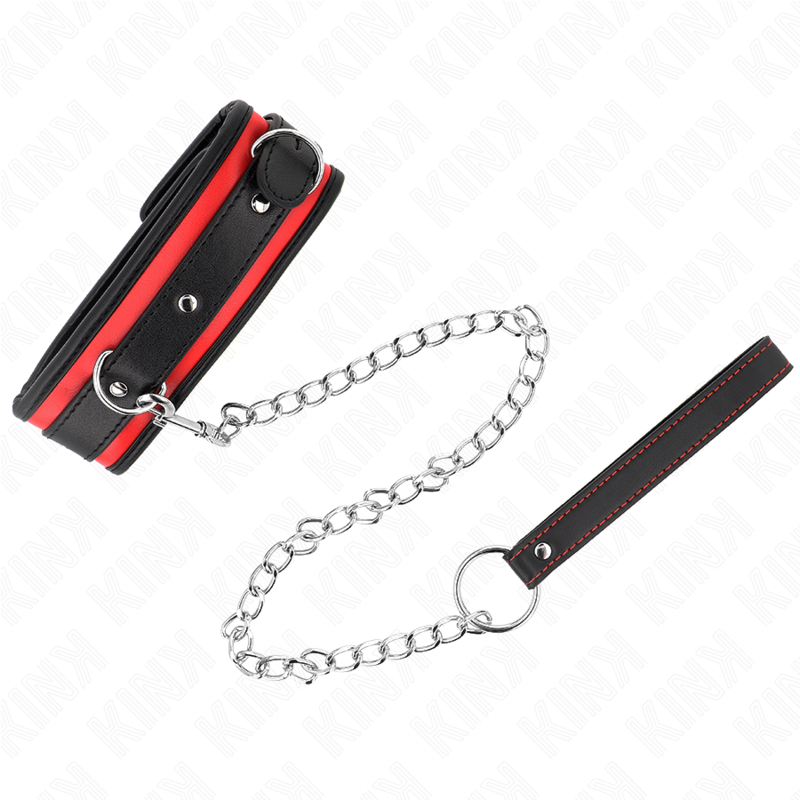 KINK - Zware halsband met riem 65 CM, model 2, verstelbaar 36.5-50 CM