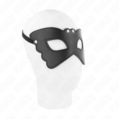 KINK - VLINDERVORMIG MASKER VAN KUNSTLEER 20 x 9 CM