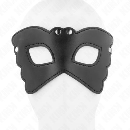 KINK - VLINDERVORMIG MASKER VAN KUNSTLEER 20 x 9 CM