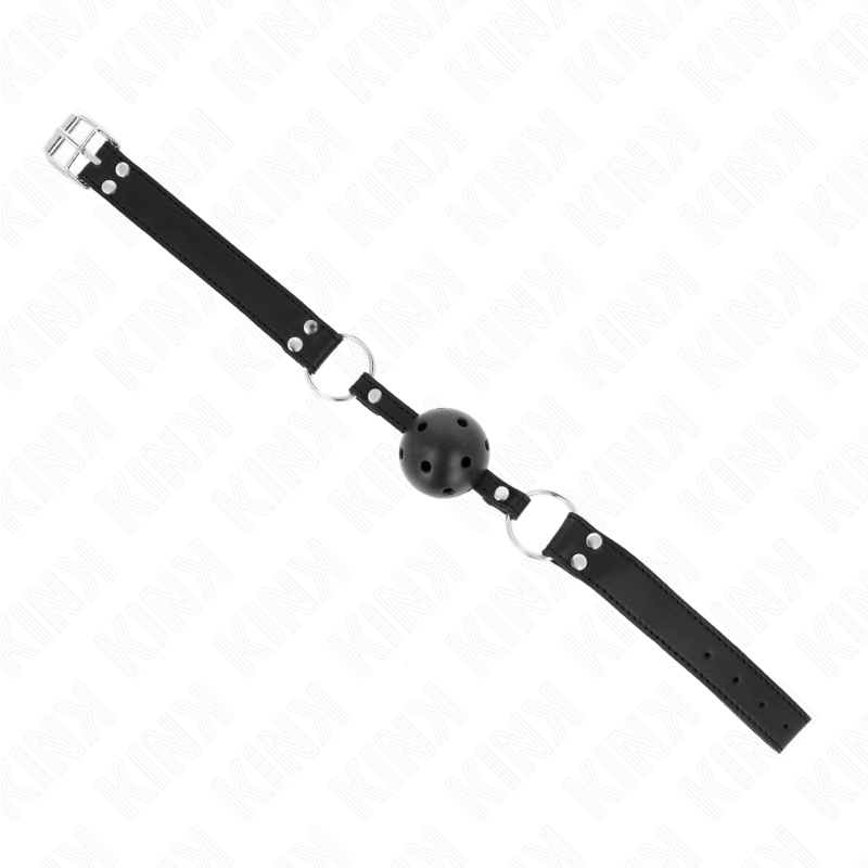 KINK - Ademend balgag van 4 CM met dubbele klinknagel, model 1, zwart, 62.5 x 2.5 CM, verstelbaar 42-58 CM