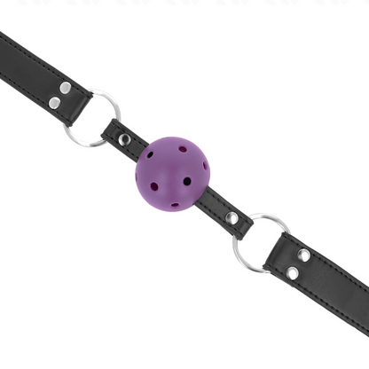 KINK - Ademend balgag van 4 CM met dubbele klinknagel, paars, 62.5 x 2.5 CM, verstelbaar 42-58 CM