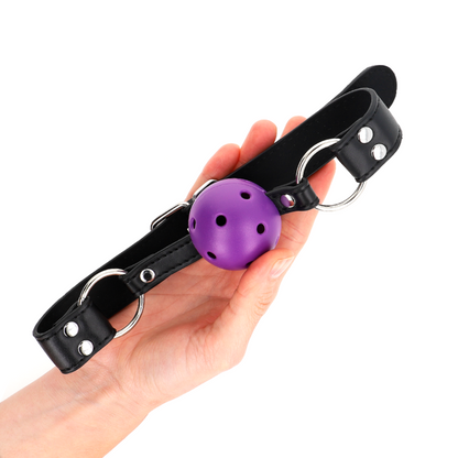 KINK - Ademend balgag van 4 CM met dubbele klinknagel, paars, 62.5 x 2.5 CM, verstelbaar 42-58 CM