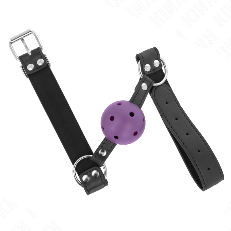 KINK - Ademend balgag van 4 CM met dubbele klinknagel, paars, 62.5 x 2.5 CM, verstelbaar 42-58 CM