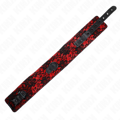 KINK - KANTEN HALSKETTING MET RIEM EN ECHTE LEREN RIEM, 105 CM / 44 X 5.5 CM