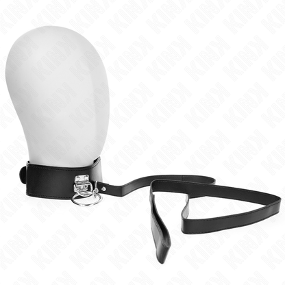 KINK - HALSBAND MET STUDS EN LEIDSEL 116 CM MET KUNSTLEREN BAND 50 X 5 CM