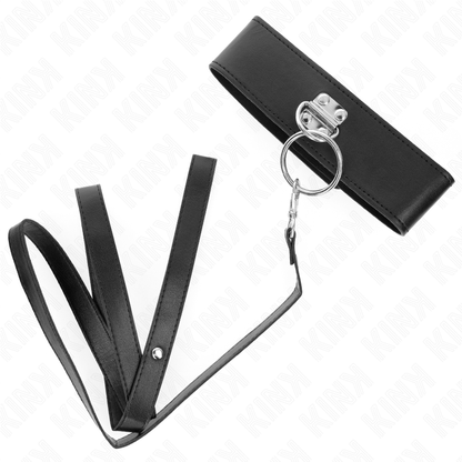 KINK - HALSBAND MET STUDS EN LEIDSEL 116 CM MET KUNSTLEREN BAND 50 X 5 CM