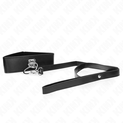 KINK - HALSBAND MET STUDS EN LEIDSEL 116 CM MET KUNSTLEREN BAND 50 X 5 CM