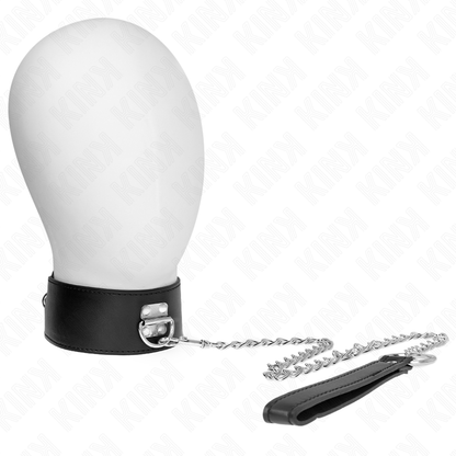 KINK - Halsband met riem 65 CM, met brede zwarte band, verstelbaar 33.5-41 CM X 5 CM