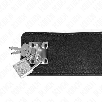 KINK - Halsband met riem 65 CM, met brede zwarte band, verstelbaar 33.5-41 CM X 5 CM
