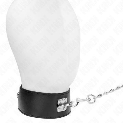 KINK - Halsband met riem 65 CM, met brede zwarte band, verstelbaar 33.5-41 CM X 5 CM