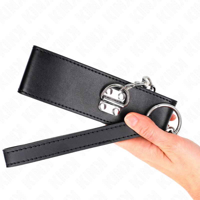 KINK - Halsband met riem 65 CM, met brede zwarte band, verstelbaar 33.5-41 CM X 5 CM