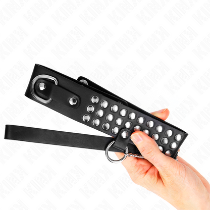 KINK - HALSKETTING MET RIEM 65 CM, GLANZENDE, VERSTELBAAR 37-42 CM X 5.3 CM