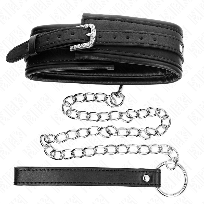 KINK - HALSKETTING MET GLANZENDE GESP EN RIEM 65 CM 48.5 CM X 5.3 CM