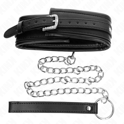KINK - HALSKETTING MET GLANZENDE GESP EN RIEM 65 CM 48.5 CM X 5.3 CM