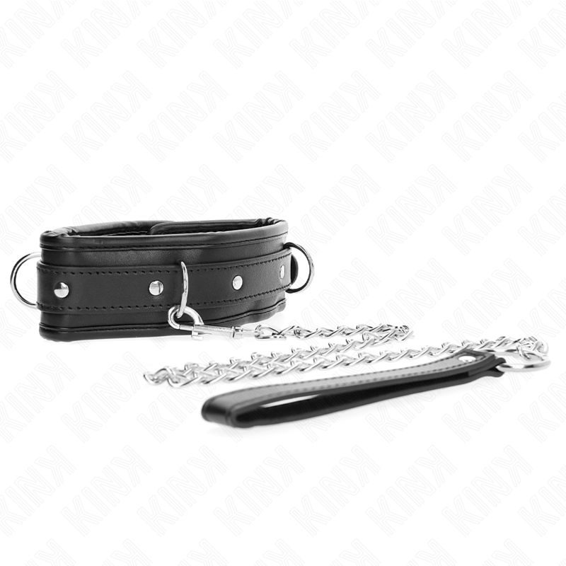 KINK - Zware halsband met riem 65 CM, model 1, verstelbaar 36.5-50 CM