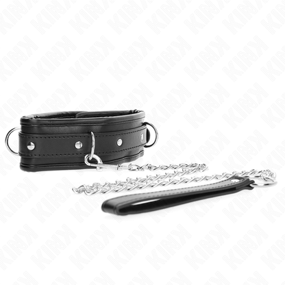 KINK - Zware halsband met riem 65 CM, model 1, verstelbaar 36.5-50 CM