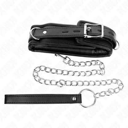 KINK - Zware halsband met riem 65 CM, model 1, verstelbaar 36.5-50 CM