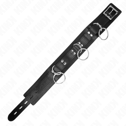 KINK - HALSKETTING MET 3 RINGEN EN RIEM 80 CM 53 X 5 CM