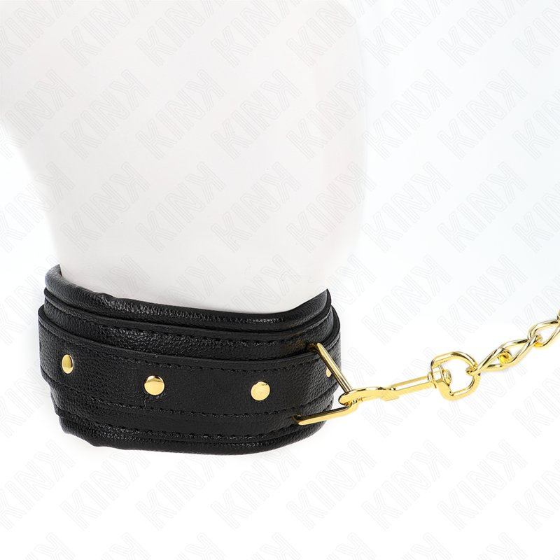 KINK - HALSKETTING MET RIEM VAN KUNSTLEER EN SPONS, MODEL 1, VERSTELBAAR 37-54 CM X 3 CM