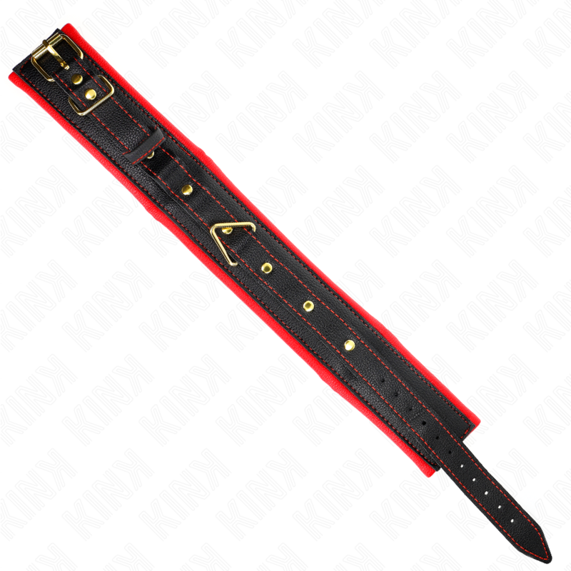 KINK - HALSKETTING MET RIEM VAN KUNSTLEER EN SPONS, MODEL 2, VERSTELBAAR 37-54 CM X 3 CM