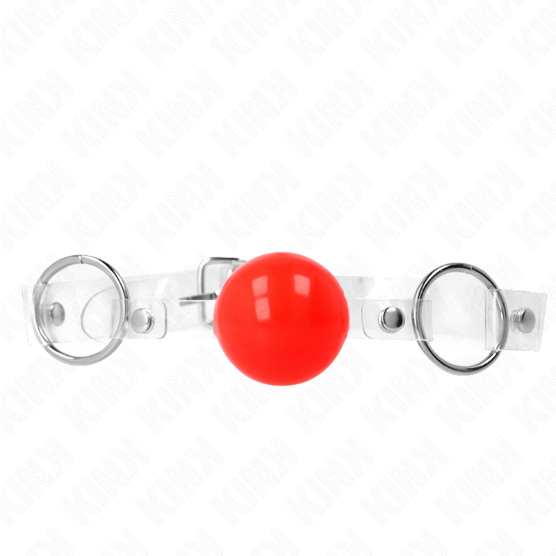 KINK - Rode transparante PVC-bal 4 cm verstelbare knevel