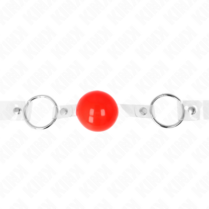 KINK - Rode transparante PVC-bal 4 cm verstelbare knevel