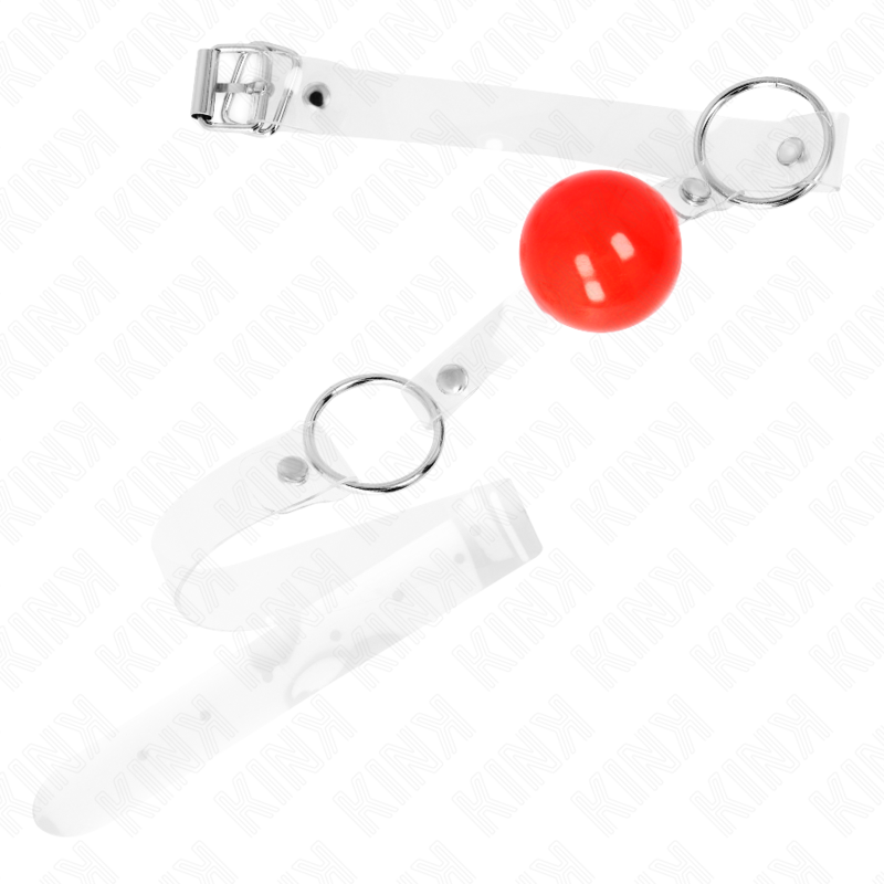 KINK - Rode transparante PVC-bal 4 cm verstelbare knevel