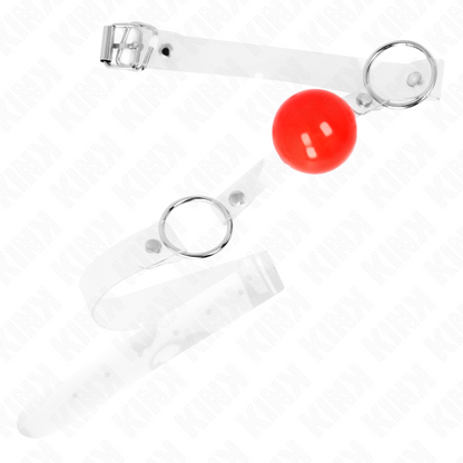 KINK - Rode transparante PVC-bal 4 cm verstelbare knevel