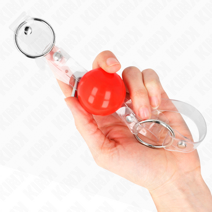 KINK - Rode transparante PVC-bal 4 cm verstelbare knevel