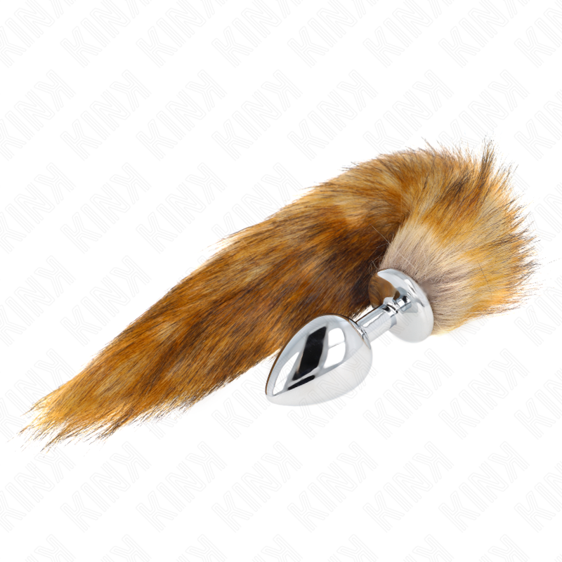 KINK - ANALE PLUG MAAT L 10 X 4 CM MET KUNSTSTAART 40 CM BRUIN