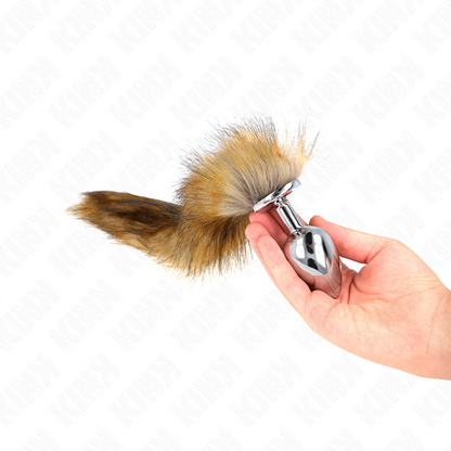 KINK - ANALE PLUG MAAT L 10 X 4 CM MET KUNSTSTAART 40 CM BRUIN