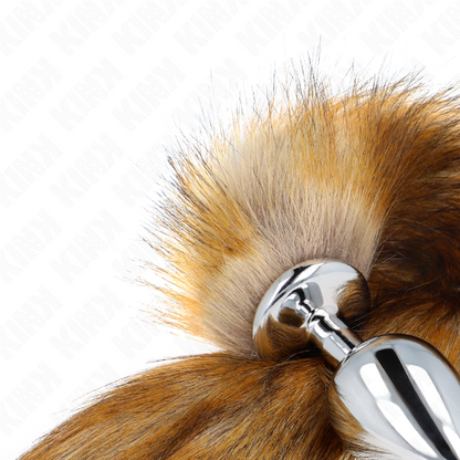 KINK - ANALE PLUG MAAT L 10 X 4 CM MET KUNSTSTAART 40 CM BRUIN