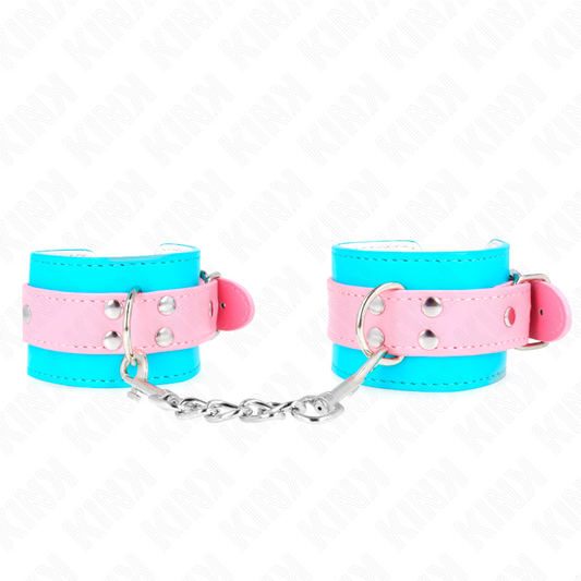 KINK - SCHATTIGE POLSBANDEN BLAUW/ROZE VERSTELBAAR 16-28 CM X 5 CM