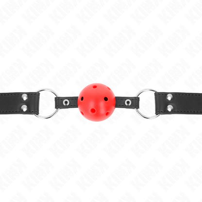 KINK - Ademend balgag van 4 CM met dubbele klinknagel, leer, 62.5 x 2.5 CM, verstelbaar 42-58 CM