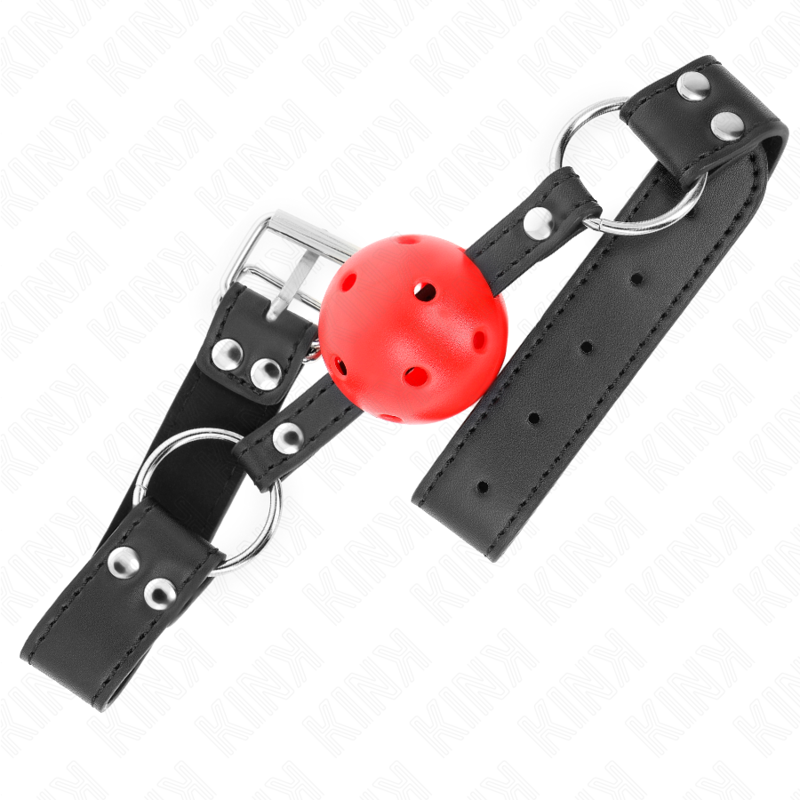 KINK - Ademend balgag van 4 CM met dubbele klinknagel, leer, 62.5 x 2.5 CM, verstelbaar 42-58 CM